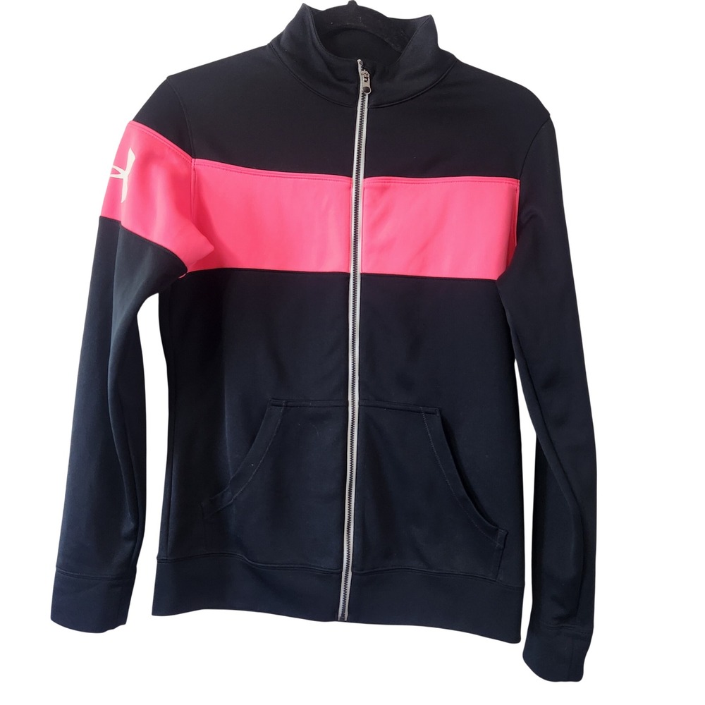 Under Armour Black & pink track jacket womens size XS‎ zip up